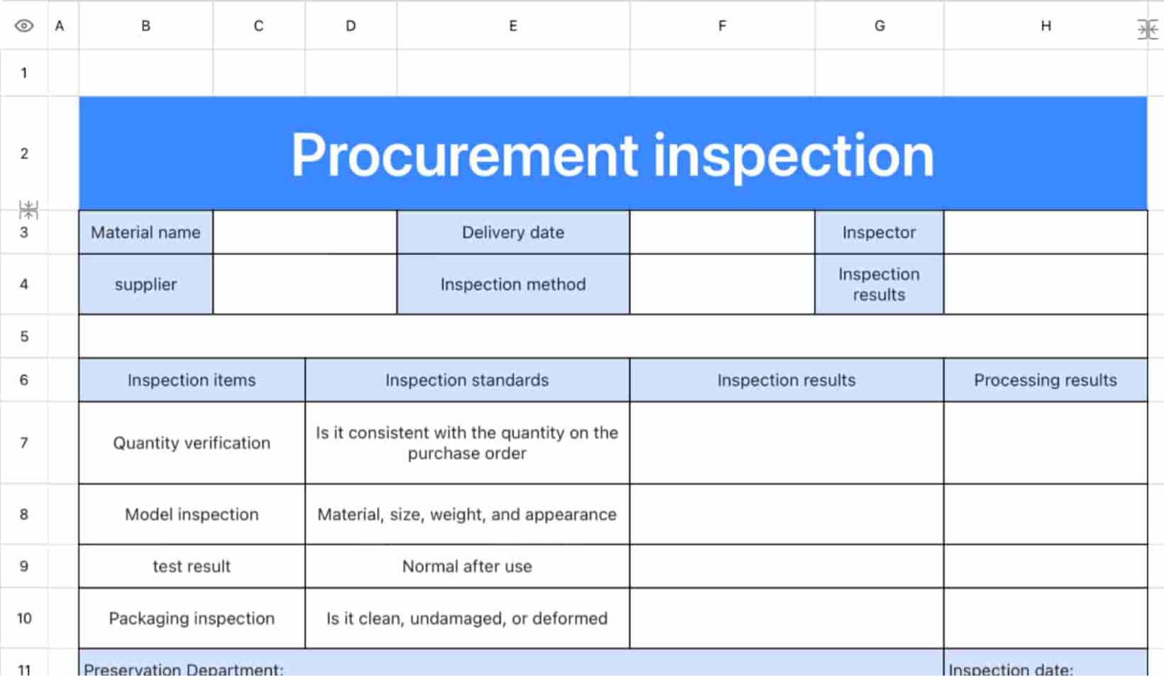 Purchase price inspection